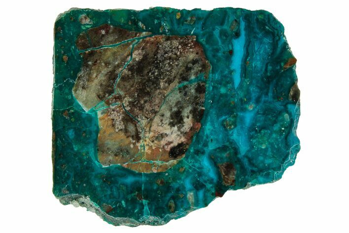 Polished Banded Chrysocolla and Malachite - Bagdad Mine, Arizona #327670